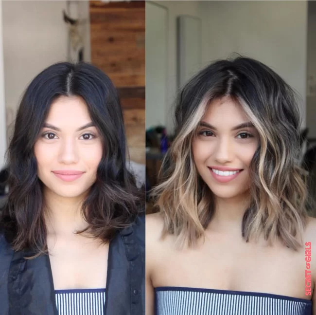 Blond in small touches in the hair | Before and after coloring: These makeovers will make you want to dare to go blonde