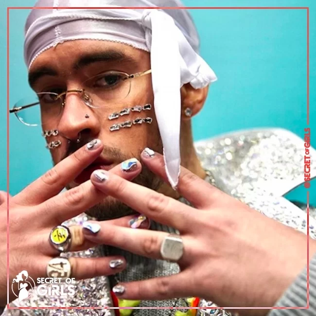 Bad Bunny | The Best Celebrity Nails - Manicures of 2020