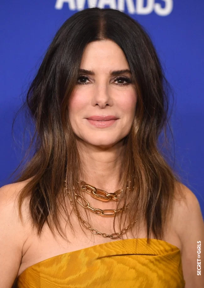 Sandra Bullock - 56 years | 18 haircuts for long hair over 50 - from Demi Moore to Sarah Jessica Parker