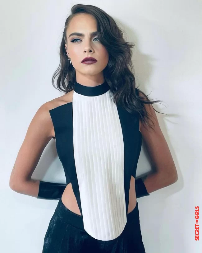 Cara Delevingne with dark brown hair: she looks so different now | New Look: Cara Delevingne Now Has Dark Brown Hair