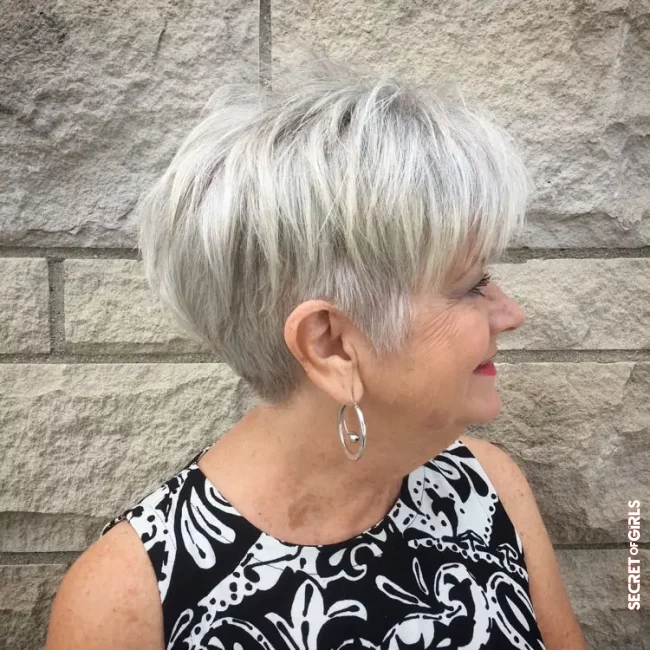 Short gray pixie haircut with undercut | Pixie Cut for Women Over 50 and 60