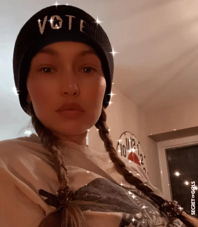 Gigi Hadid gives her sporty look a girlish flair with two side braids | Taylor Swift is making this nostalgic hairstyle the trend for 2021