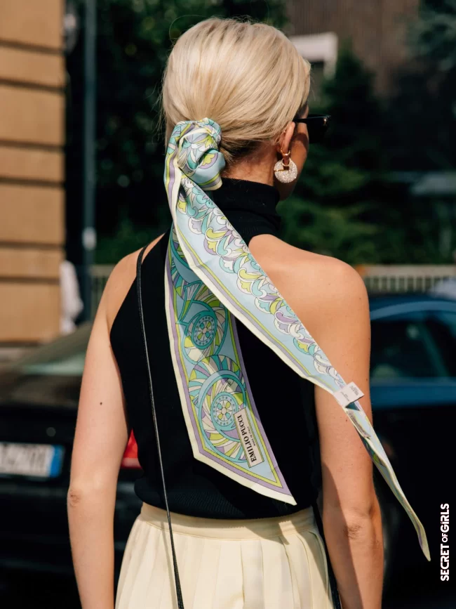 A whole new twist: wrap the bun in a cloth | Most Beautiful Bandana Hairstyles For The Summer To Re-style