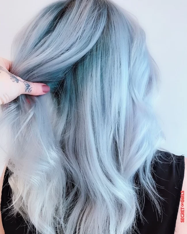 Shades of blue with light blonde hair | Blue Ombre Hairstyles 2021