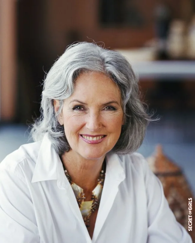 Model of haircut gray and thin woman 60 years old | Gray Hair: Best Ideas For Haircuts After 60