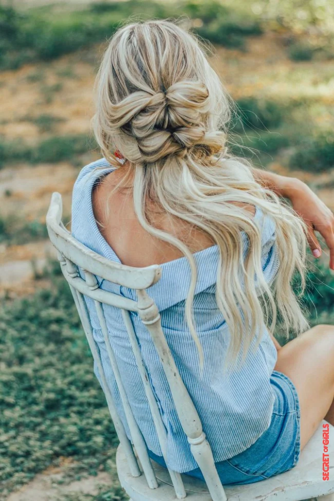 Half braided hair | 50 Stunning Hairstyles for Thick Hair