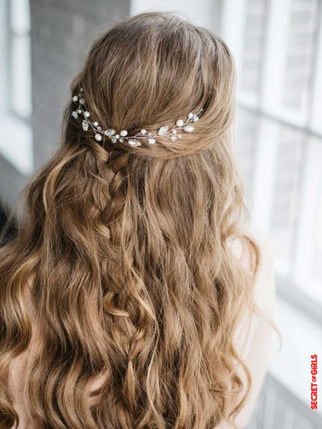 Festive hairstyle with hair accessories | 50 Stunning Hairstyles for Thick Hair