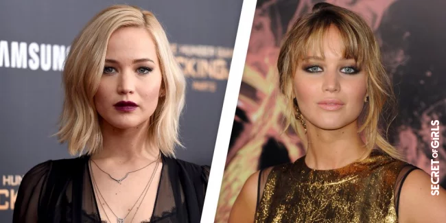 Jennifer Lawrence with and without bangs | These Stars Look So Different With and Without Bangs!