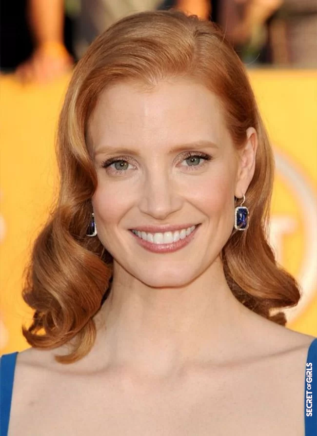 Jessica Chastain with pony | Before and after hairstyle for stars: How hair changes type?