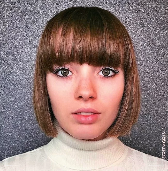 24. Blunt bob hairstyles with bangs | Creepy hairstyles with bangs ideas