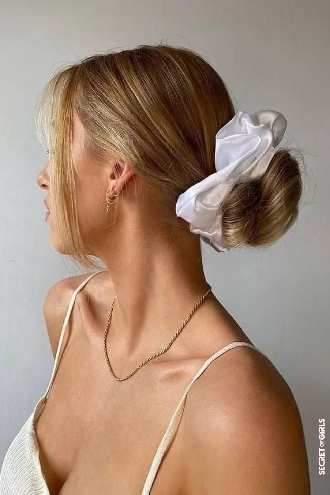 A maxi scrunchie | Wedding: 12 Elegant Hairstyle Ideas For Guests Unearthed On Pinterest