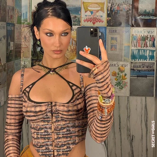 Bella Hadid is making the zigzag parting again the trend hairstyle | OMG, Bella Hadid With That Parting? This Trend Hairstyle Is Surprising!