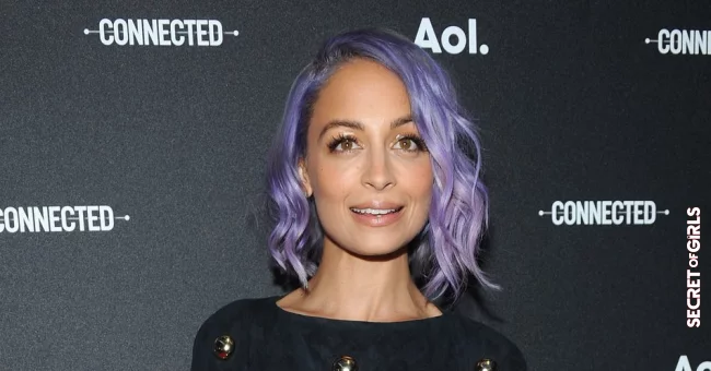 Nicole Richie's purple long bob | Short Hair with Curls: These are The Coolest Curly Looks for Women