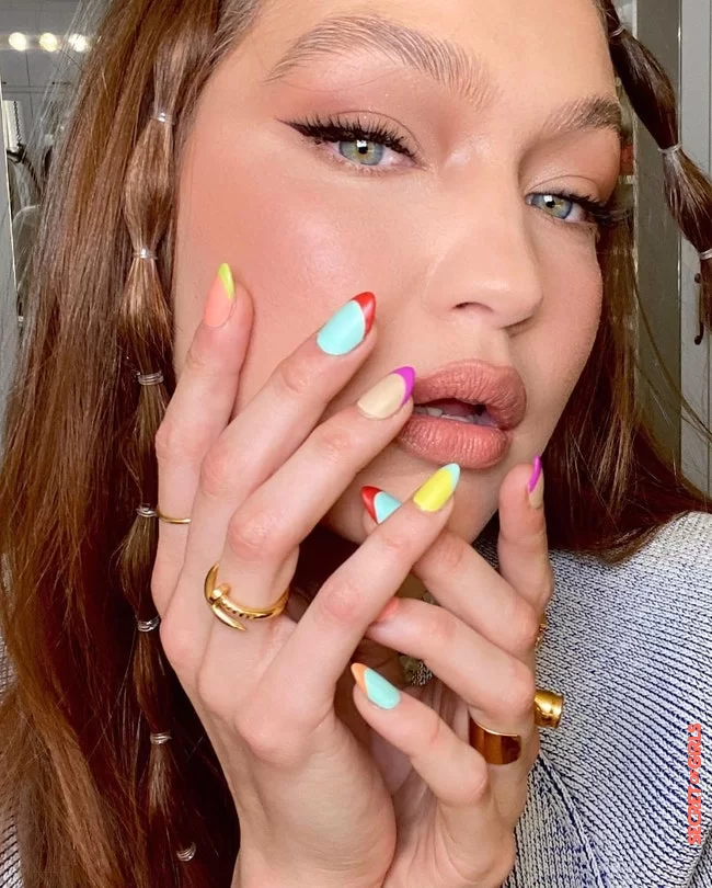 Gigi Hadid wore this fancy French manicure for her 26th birthday | Gigi Hadid: Your 26th Birthday Look Revolves Around These Playful Details