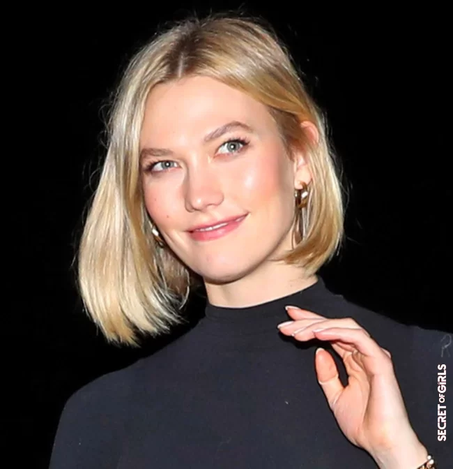 The pretty golden blonde bob by Karlie Kloss on November 23, 2019 | Most Beautiful Blonde Squares Of The Stars