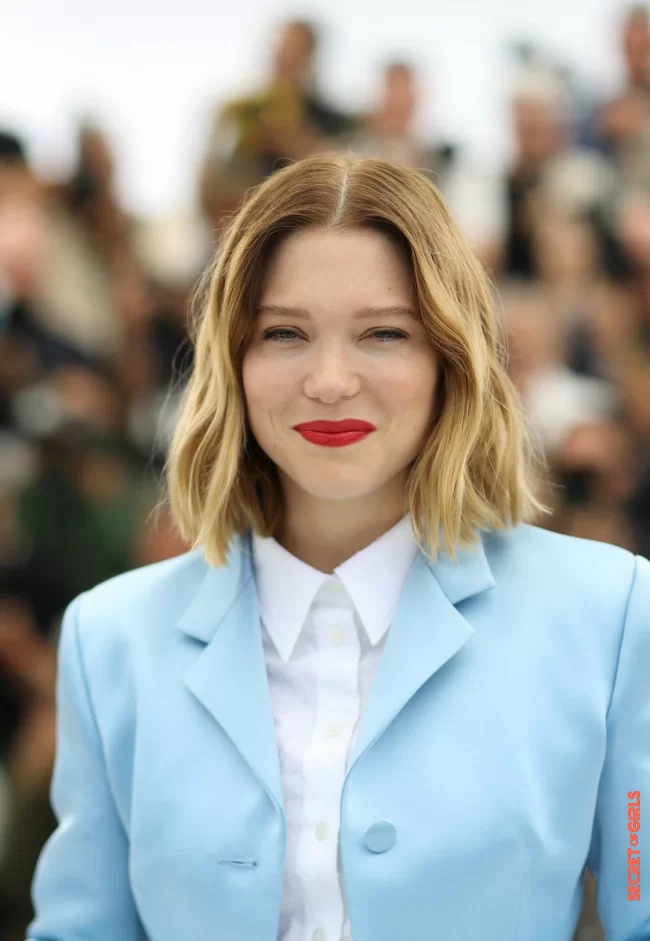 L&eacute;a Seydoux with a blonde wavy square | Most Beautiful Blonde Squares Of The Stars