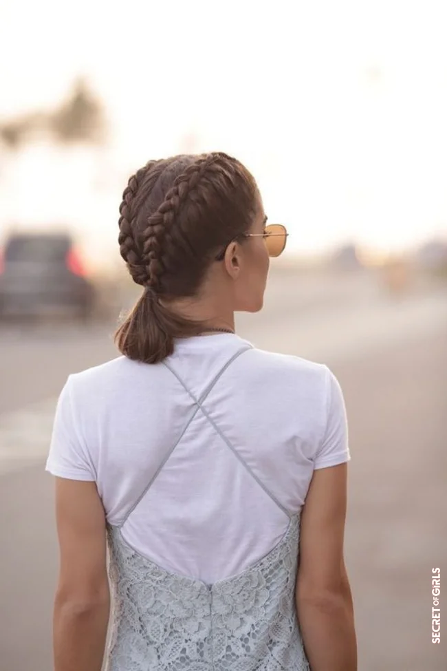 Plaited braids on shoulder-length hair | 35 Back To School Hairstyles That Will Save Your Stressed Mornings