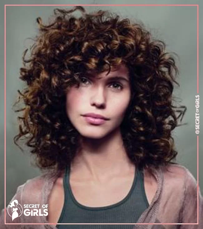 25. Natural Light Brown Curls | 60 Best Curly Hairstyles With Bangs to Try