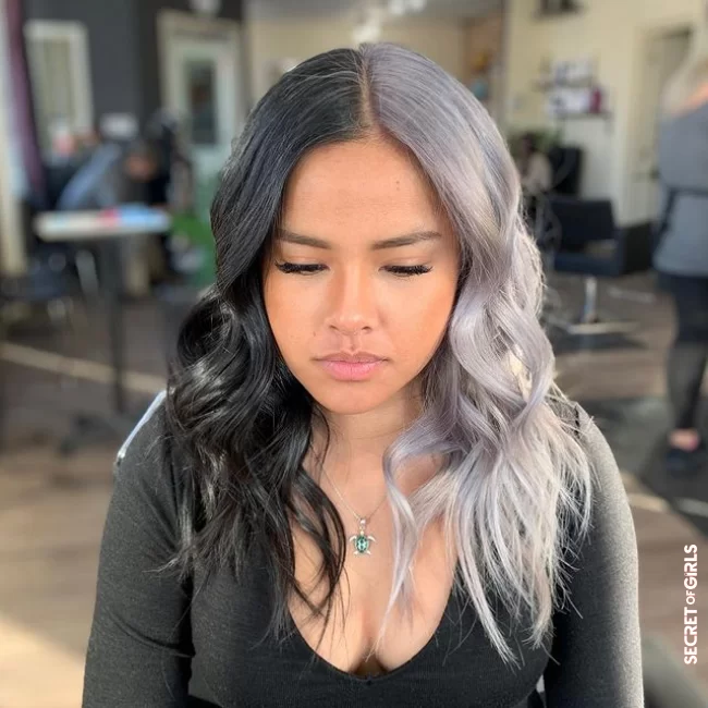Partial `gray blending` | What Is “Gray Blending” The New Hair Trend Around White Hair?