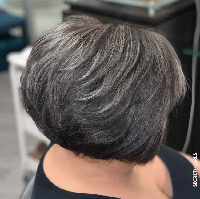 Smoky silver highlights to give dimension to gray hair | Most Beautiful Shades Of Coloring For Gray Hair