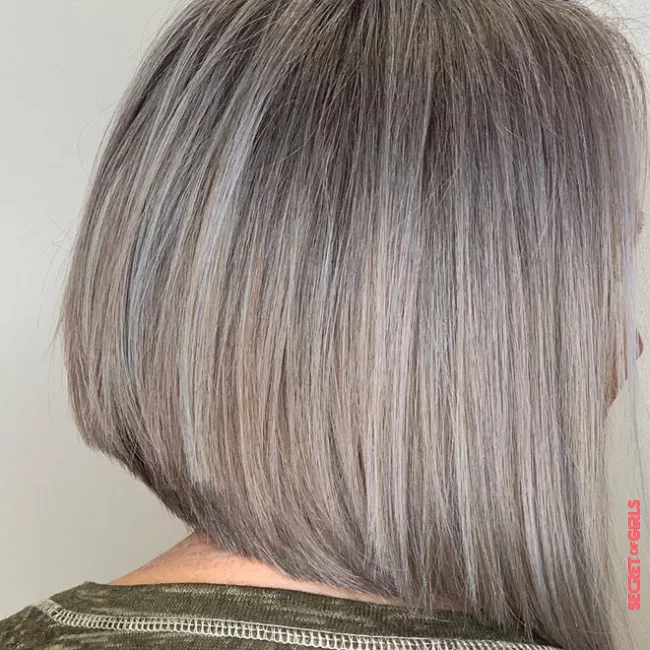 Gray hair with ash brown highlights | Most Beautiful Shades Of Coloring For Gray Hair