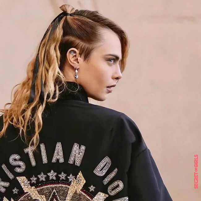 Just an illusion: Cara Delevingne's hairstyle imitates the look of shaved hair | Hair Shaved? Model Cara Delevingne Wears Her Hair In A Fake Undercut