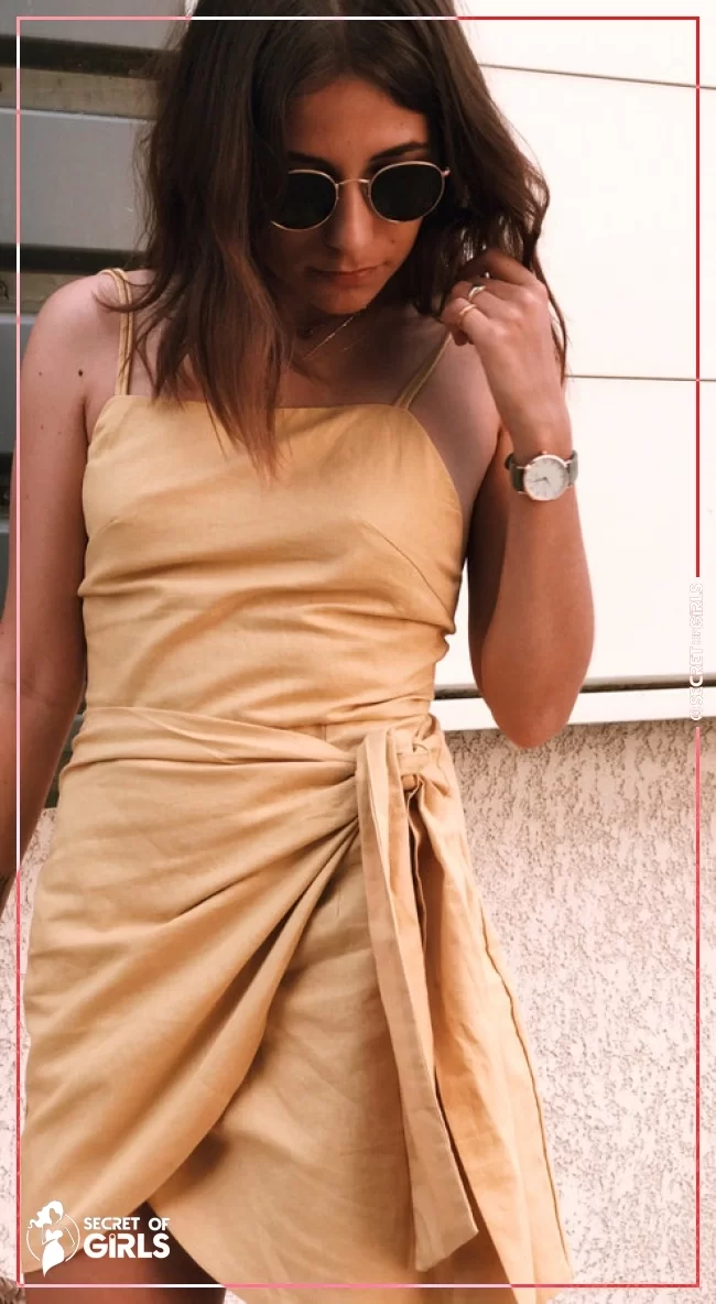 #43 Yellow Wrap Dress. Pic&nbsp; | 43 Lovely Summer Outfits for Every Occasion