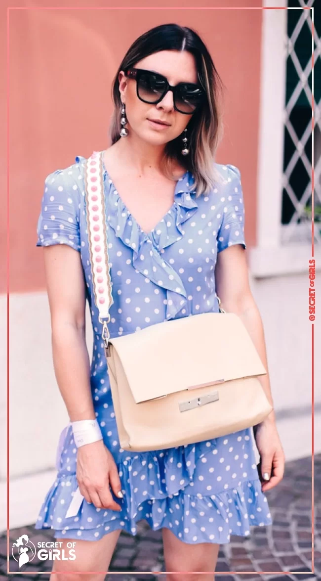 #8 Blue Ruffle Dotted Dress. Pic&nbsp; | 43 Lovely Summer Outfits for Every Occasion