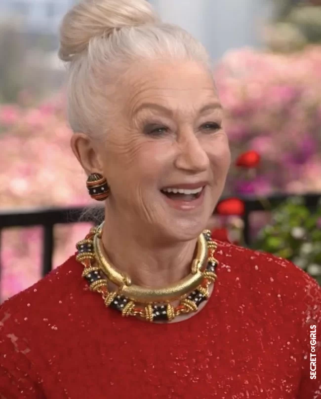 Helen Mirren shows: You can wear the high bun as a trend hairstyle at any age | Trendy hairstyle: Helen Mirren wears a high bun when she is over 70