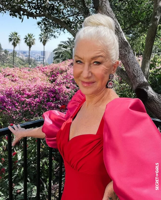 Helen Mirren shows: You can wear the high bun as a trend hairstyle at any age | Trendy hairstyle: Helen Mirren wears a high bun when she is over 70