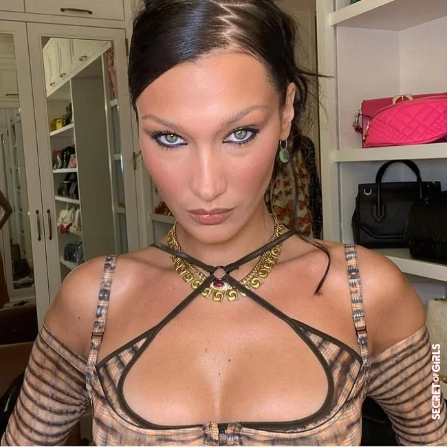 Bella Hadid shows herself with a zigzag parting | 90s Trend: Is The Zigzag Parting Back?