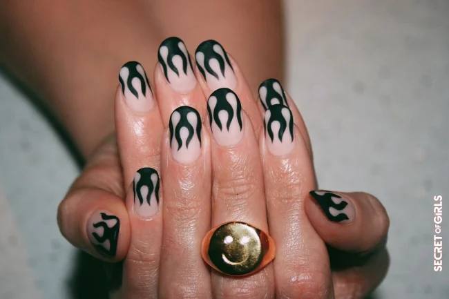 4. Halloween manicure: French nails with a difference | Halloween Manicure: Black Nail Polish Is So Eerily Beautiful (And Versatile)