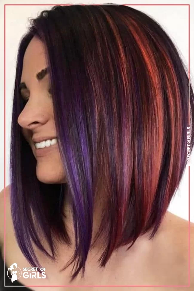 36. Colorful Highlights | 40 Medium Bob Haircuts That Are Blowing Up In 2020