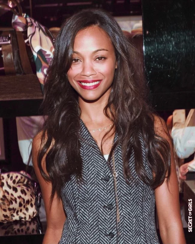 Zoe Saldana gives her long hair more volume with targeted face framing | With These Haircuts, Fine Hair Looks Twice As Thick