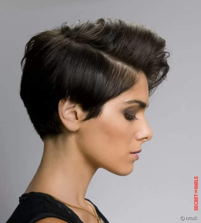 Sleek, supple hair goes well with the pixie cut. The little extra: give a rock side. | What short haircut for my hair type?