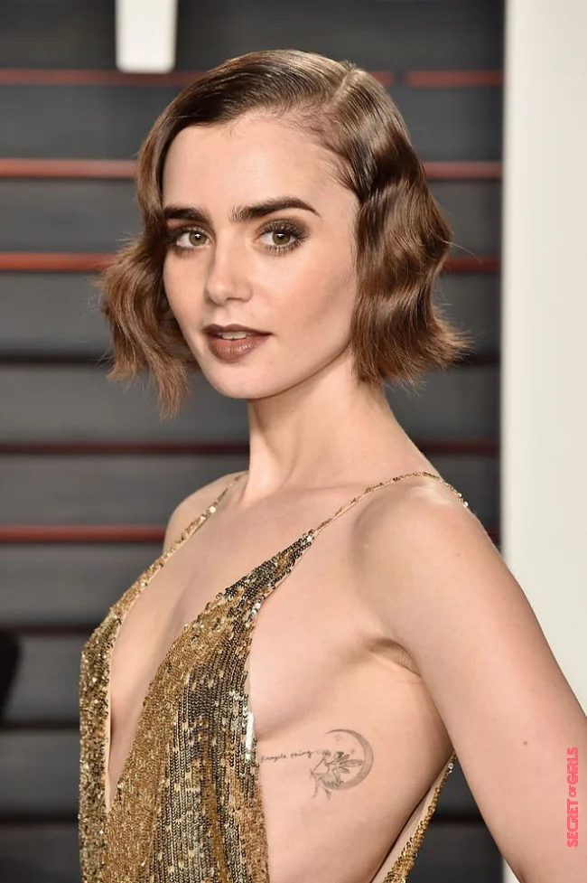Lily Collins with a very short bob | Very Short Square: 20 Photos That Will Make You Fall In Love